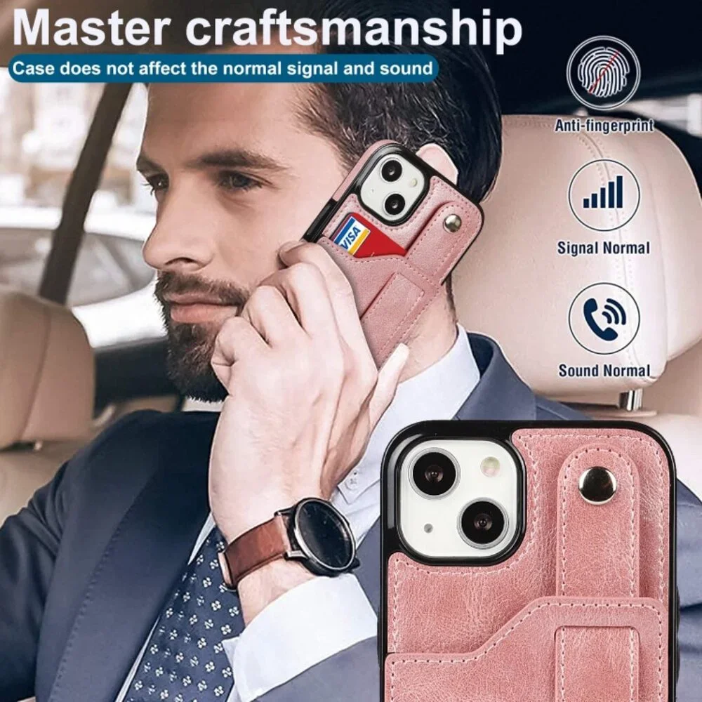 For iPhone 13 mini Crazy Horse Texture Shockproof TPU + PU Leather Case with Car